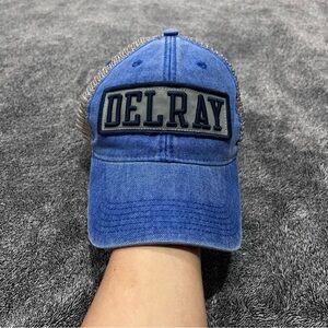 Legacy Delray Patch Baseball Hat Cap Mesh Trucker Blue Snapback  unisex